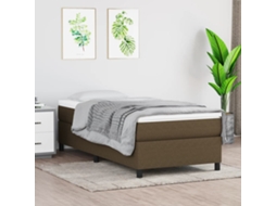 Estrutura De Cama Sem Colchão 90x200 Cm Tecido Castanho-escuro
