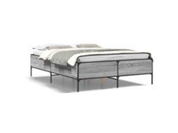 Bed Frame, Bed Frames Vidaxl Cinzeto Madeira Processada (150 X 200 Cm)