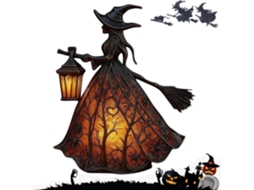 Luminária De Bruxa Halloween, Chapéu De Bruxa Gótico Em Vidro Colorido, Luz Noturna Led, Luminárias De Mesa Decorativas
