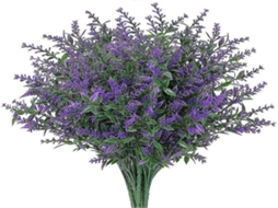 Lavanda Artificial - 8 Buquês, Conjunto De 8 Peças - 38 Cm - Aspeto Realista - Para Interiores E Exterior E Casamentos | Lurelia