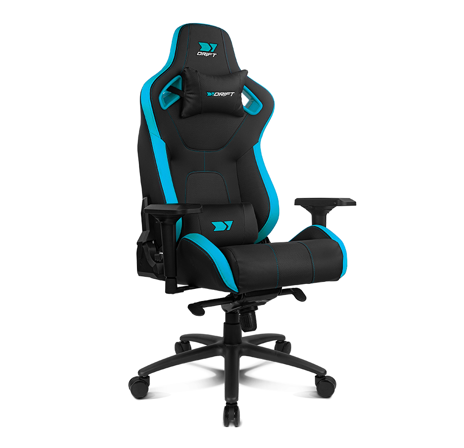 Cadeira Gaming DRIFT DR600 Deluxe (Até 150 kg - Elevador a Gás Classe 4 - Preto e Azul)