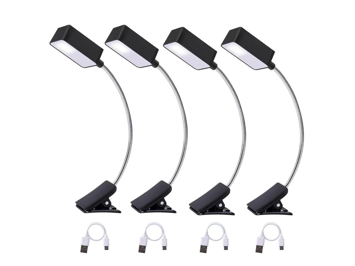 Luz De Livro Recarregável De 4 Pacotes Lâmpadas De Leitura De Livro Com Clipe Luz De Livro Led Para Leitura Na Cama Cuidado Com Os Olhos Bestvite