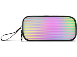 Estojo de Nylon com Design Colorido Gravado a Laser e Alça Grande Capacidade, Ideal para Adolescentes, Estudan