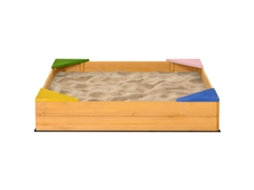 Caixa De Areia De Madeira Para Criança 109x109x19,8 Cm