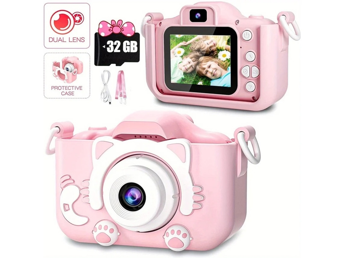 Câmera digital Yizhood Mini HD para crianças, ideal para tirar fotos e gravar vídeos, cartão de 32G