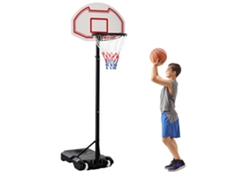 Cesta De Basquete Ao Ar Livre Com Rodas Ajustáveis De Altura 155-210 Cm, Suporte Portátil De Basquete Com Rodas, Cesta Portátil Pe+steel Dgj