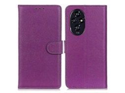 Capa Protetora De Couro Sintético Com Textura De Lichia Para Honor 200 Pro 5g