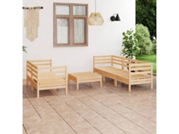 Vidaxl 6 Pcs Conjunto Lounge De Jardim Pinho Maciço