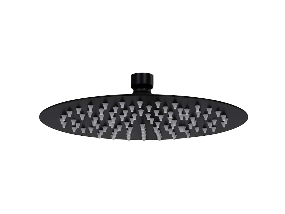 Vidaxl Cabeça De Chuveiro Redonda 20 Cm Aço Inoxidável Preto