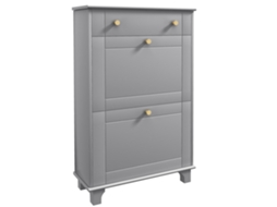 Sapateira Estreita Com 2 Portas De Abrir E 1 Gaveta Para 8 Pares De 60x23,5x98,5 Cm, Cinza.