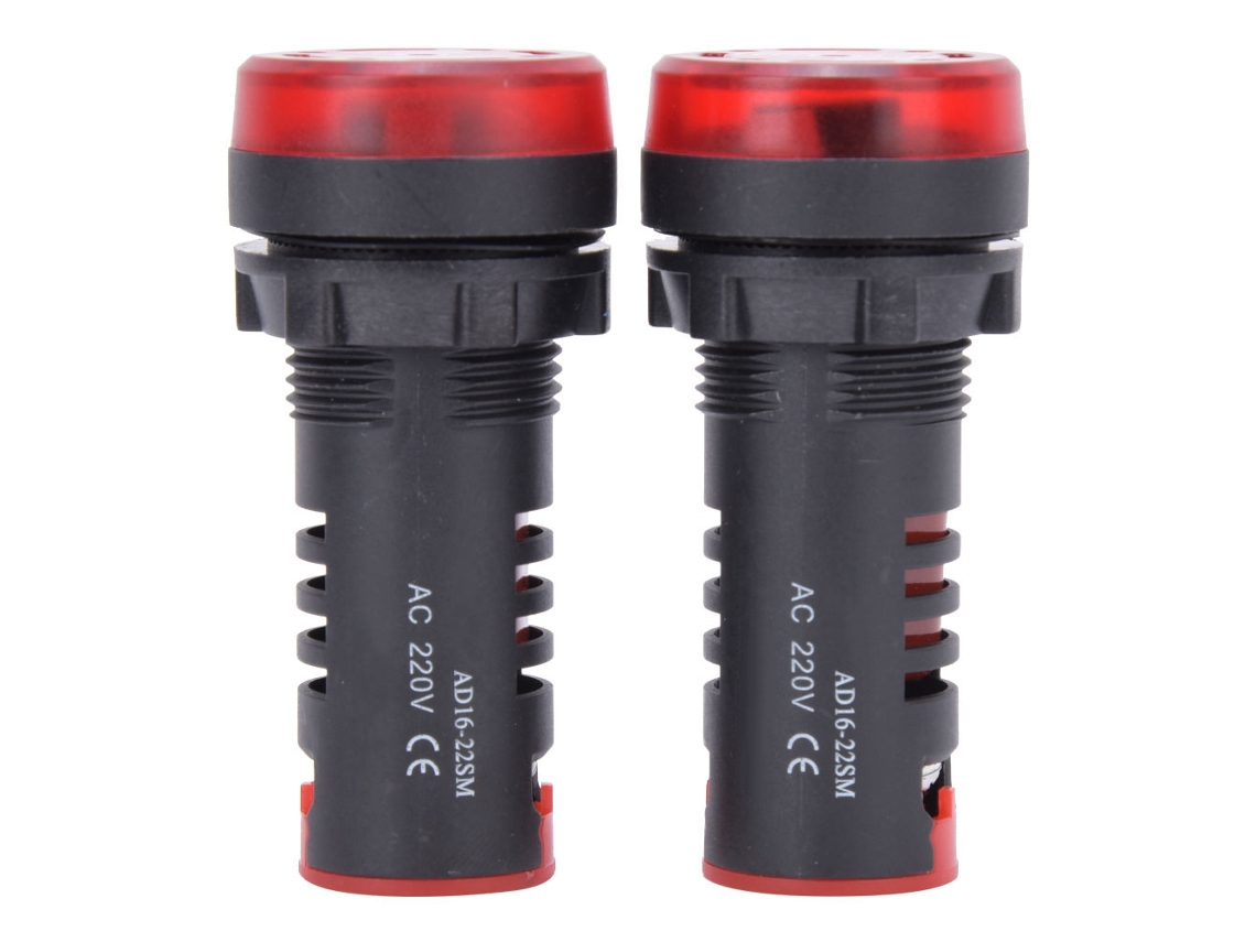 10 Pcs Buzzer Led Vermelho AD16 22SM Bip Flash Alarme Indicador AC220V Componentes Eletrônicos