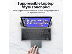 Teclado Bluetooth Bow para Windows, Android, iOS, com capa e touchpad recarregável TAISHENGDA