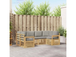 Vidaxl Conjunto De Sofás Para Exterior 5 Pcs Branco E Cinza Claro