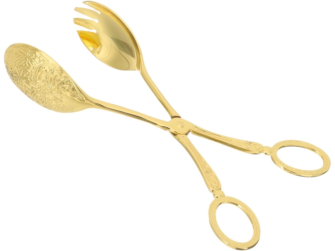 Pinça Multifuncional Abaodam Em Liga De Alumínio Dourado Para Churrasco, Ideal Para Virar Bifes E Frutas Grelhadas