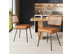 Cadeira De Sala Em Couro Sintético, Poltrona Rattan, Penteadeira Ergonômica, Leve E Luxuosa, Estilo Retrô.