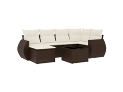 Garden Sofa Set, Garden Sofa Sets Vidaxl Marrom Rattan / Vime (n/a)