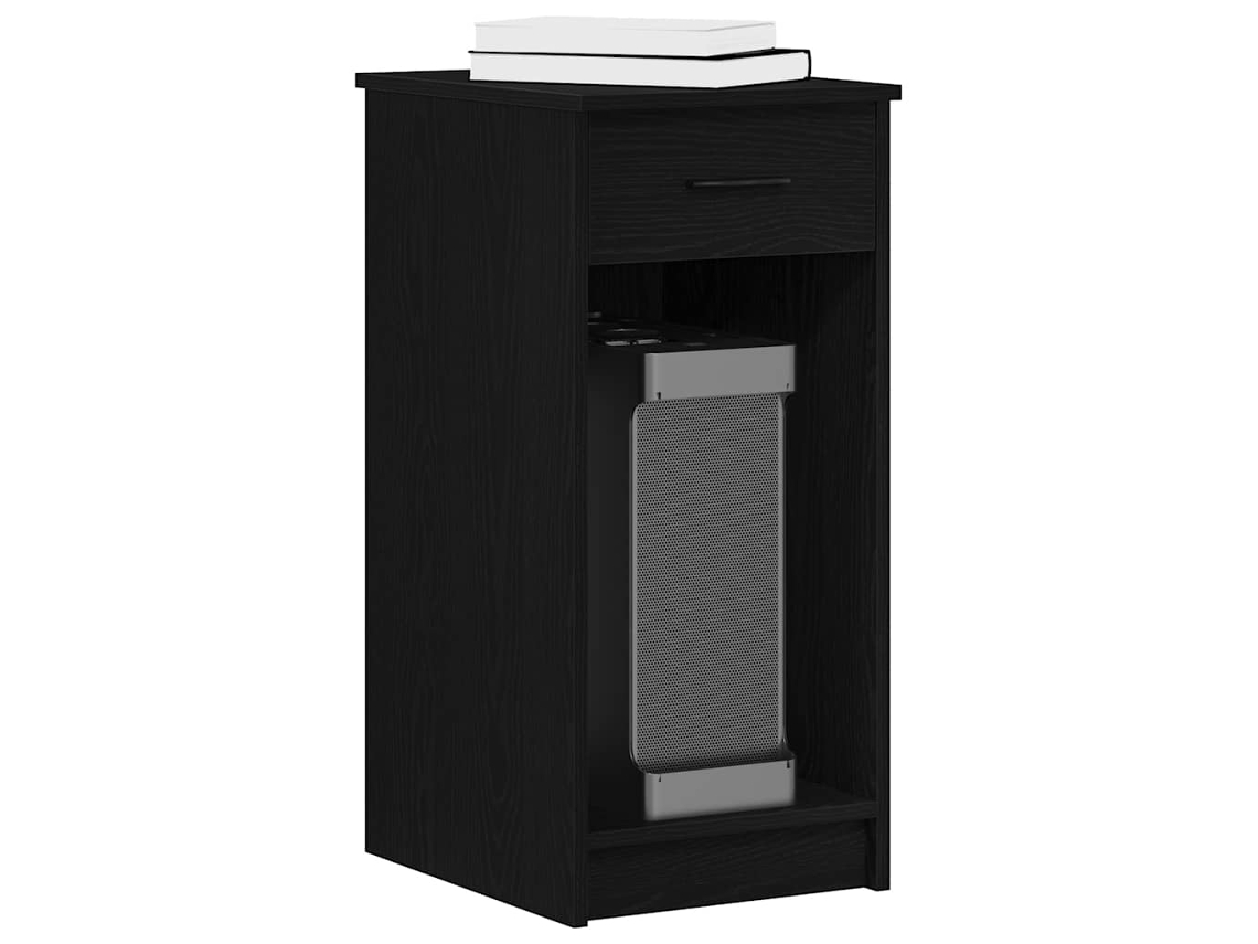 Vidaxl Suporte Torre De Computador Com Gaveta 35x45x77 Cm Preto