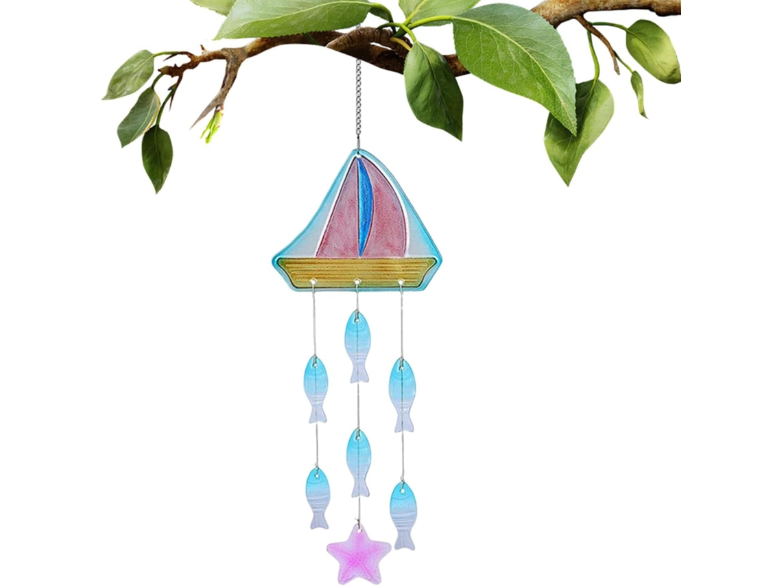 Sinos de Vento para Exterior Enfeites Sino em Vitral Estrela do Mar e Tartaruga Decora Es Ornamentos Jardim P Tio VAYOTOY