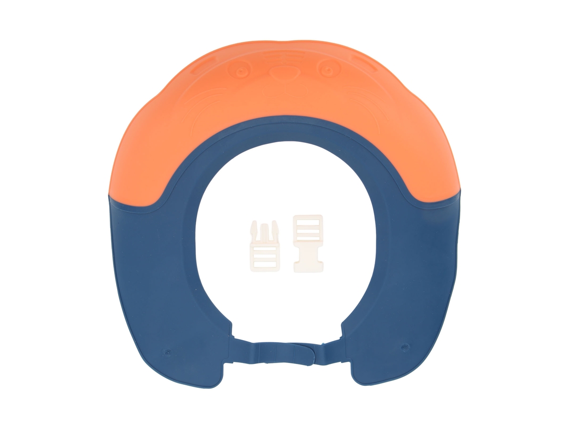 Mali boné de Lavar Cabelo Infantil Impermeável Silicone Ajustável com Borda Alargada Laranja Azul