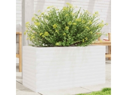 Vidaxl Vaso/floreira De Jardim 90x40x45,5 Cm Pinho Maciço Branco