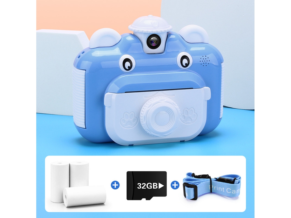 Máquina Fotográfica Instantânea ENKERS  1080P Hd com Cartão de 32 Gb Azul