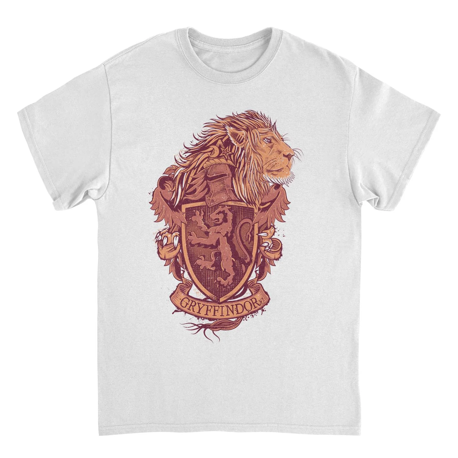 Unisex Adult T-shirt Rockinstone Harry Potter Gryffindor Pride Emblem Whitesizem
