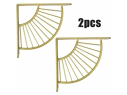 Suporte Triangular Para Prateleira, Madeira, Para Parede, Dourado