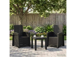 Vidaxl Cadeira De Jardim Reclinável Com Aparência De Rattan 2 Unid. Pp