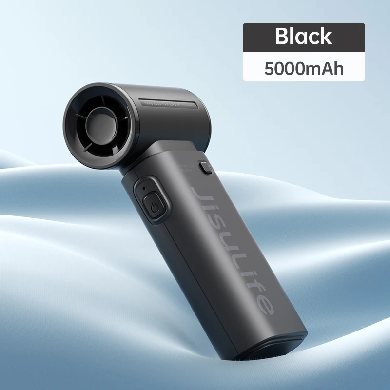 Ventilador Turbo MDUG portátil, 5 velocidades, bateria de 5000mah, recarregável usb (preto, 5000mah)
