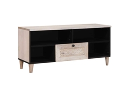 Vidaxl Gabinete Para Tv Com Gaveta Branco Descolorido 100 X 33 X 46 Cm