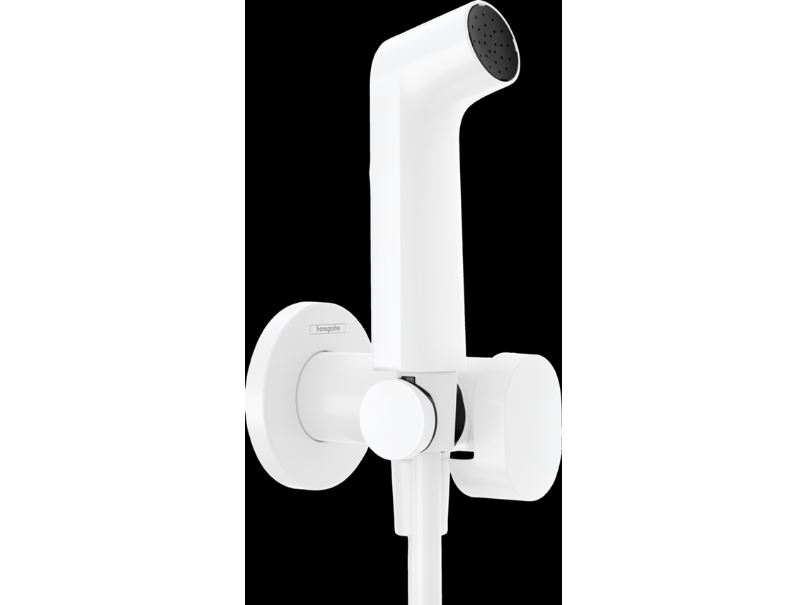 Bidette Chuveiro De Mão 1jet S Ecosmart Para Água Quente Com Suporte De Duche E Mangueira De Duche 125cm, 29232700, Cor Branco Mate Hansgrohe