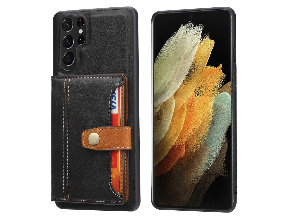 Capa Para Samsung Galaxy S23 Ultra 5g Em Tpu + Pu Na Cor Couro De Bezerro.