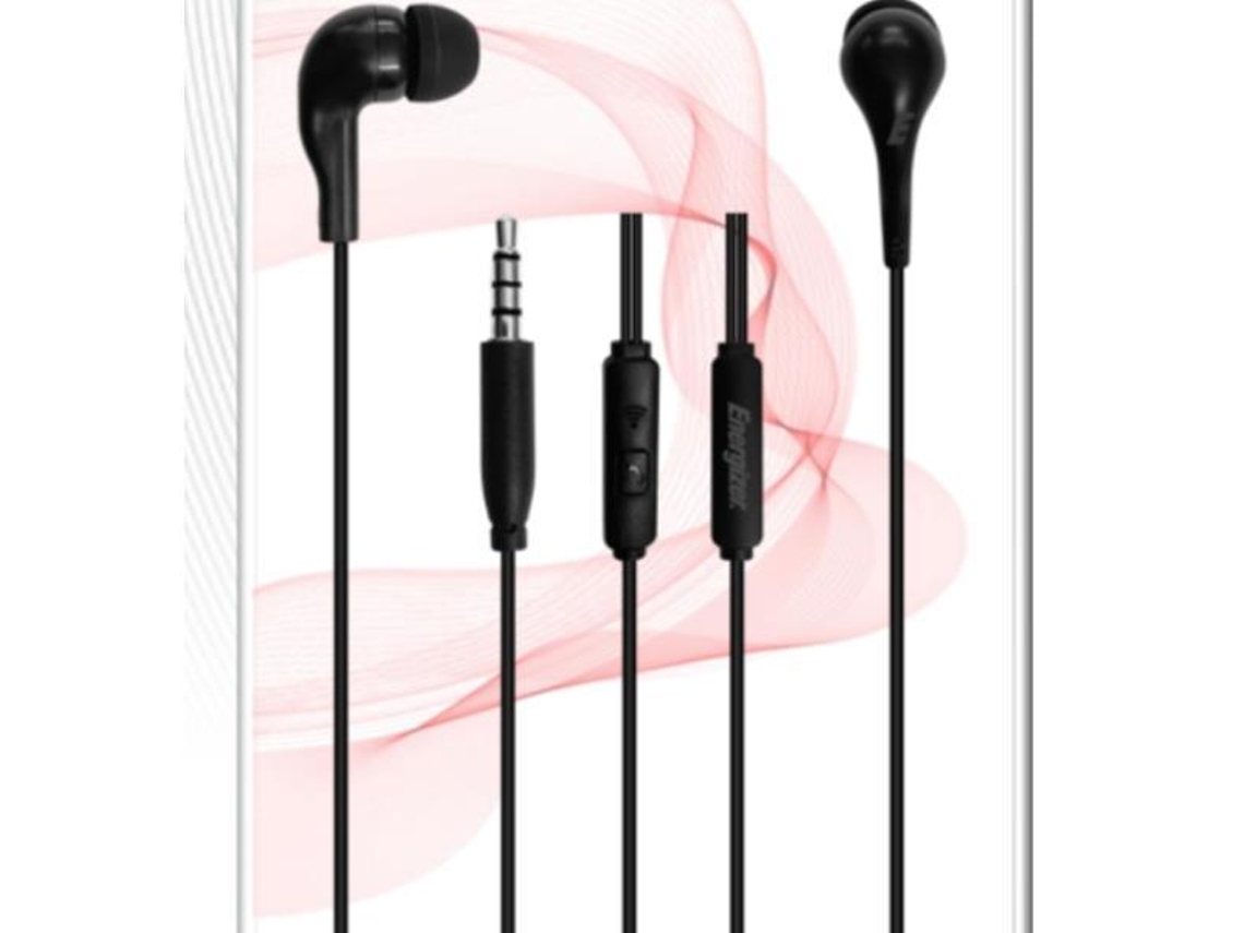 Earphones Cia6 1 Button Bk Energizer