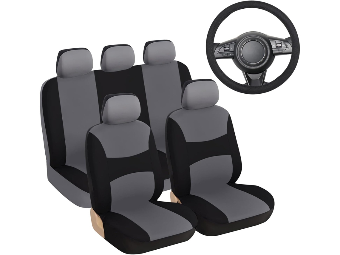 Conjunto De 9 Peças De Capas Para Bancos De Carro Com Capa Para Volante, Para Proteção E Fácil Instalação.