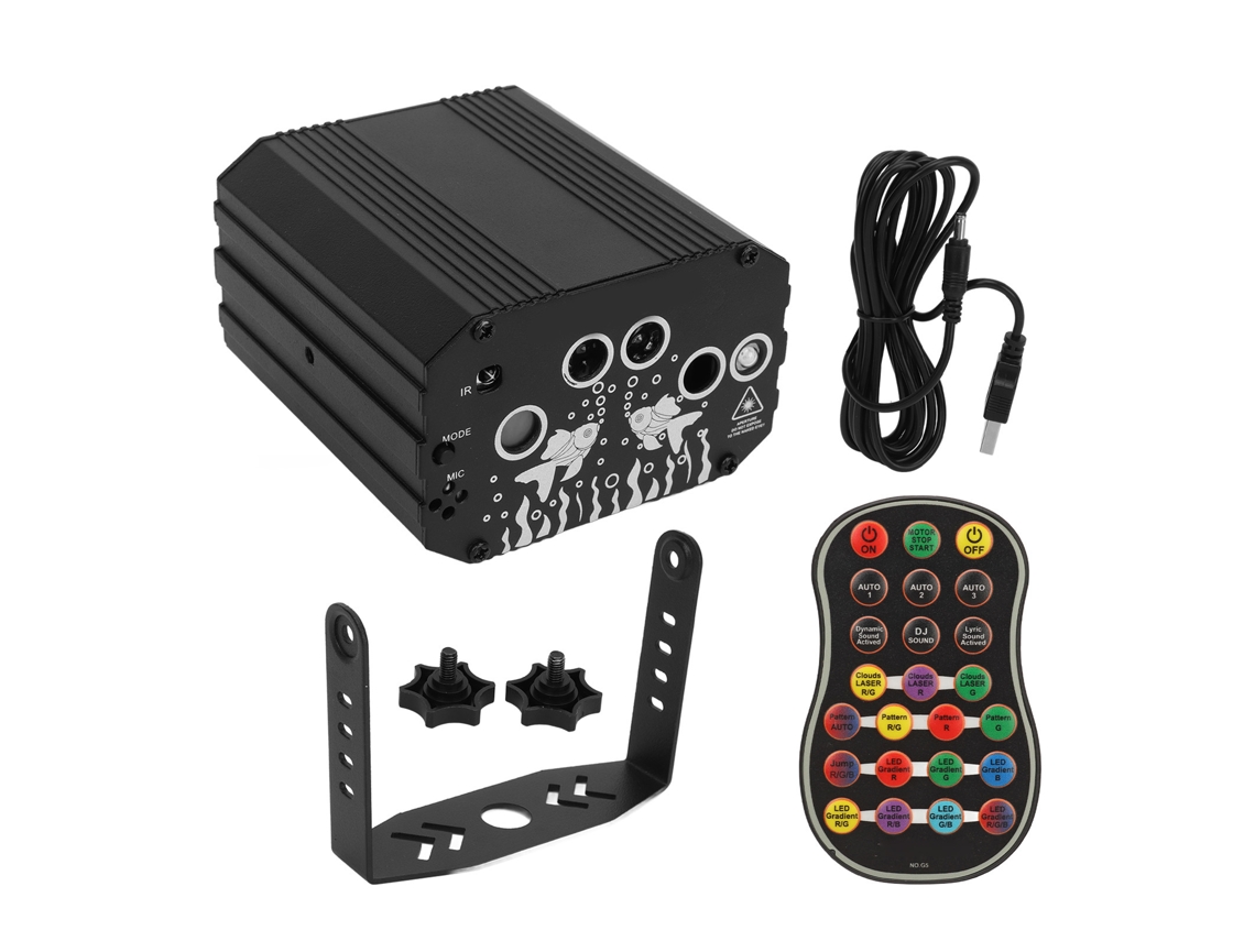 Luzes de festa DJ laser S/MARCA, ativadas por som, controle remoto, carga USB, 3000mah, para clubes e eventos