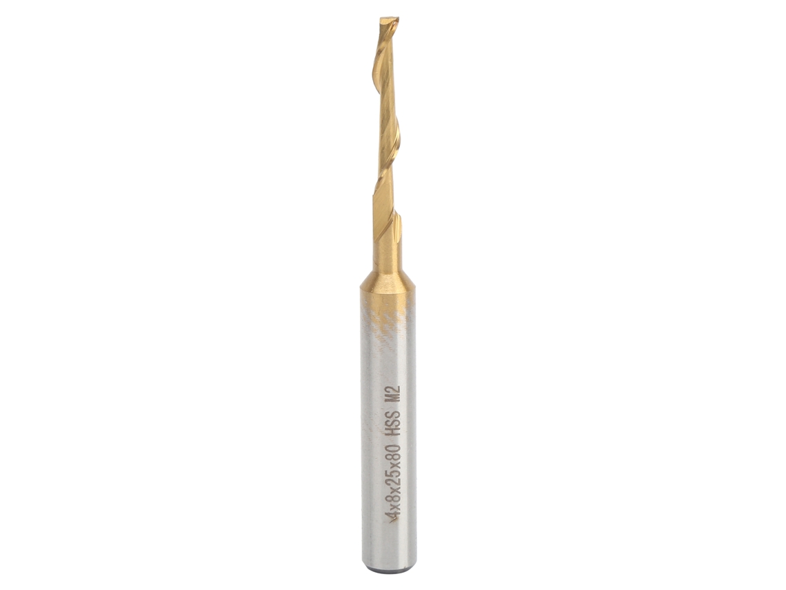 Fresa De Moinho De Aço Rápido M2 De 4x8x25x80mm Com Uma Aresta Para Gravura E Corte