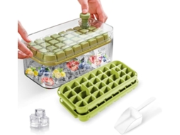 Forma De Gelo Grande Silicone Para 64 Cubos, Forma De Gelo Flexível E Reutilizável Para Congeladores Bebidas(verde)
