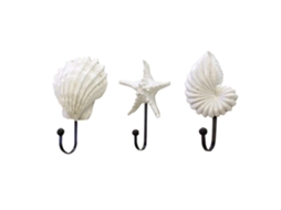 Gancho De Parede, Conjunto De 3 Ganchos Decorativos Em Resina (branco)