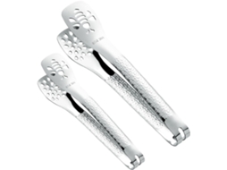 Pinça De Aço Inoxidável 2 Peças Para Churrasco E Cozinha, Design Compacto, Ideal Para Pegar Alimentos Em Casa Ou
