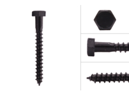 Parafusos Sextavados Pretos de Madeira M6 X 50 Mm 25 Peças WOVAR