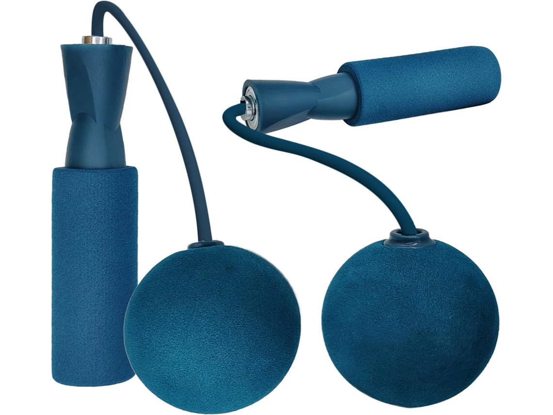 Corda De Saltar Sem Fios - Comprimento Ajustável - Bola Com Peso - Treino Fitness - Cardio - Azul