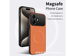 Lurelia Capa Magnética Para Realme Note 60/note 60x Em Couro Sintético, Laranja