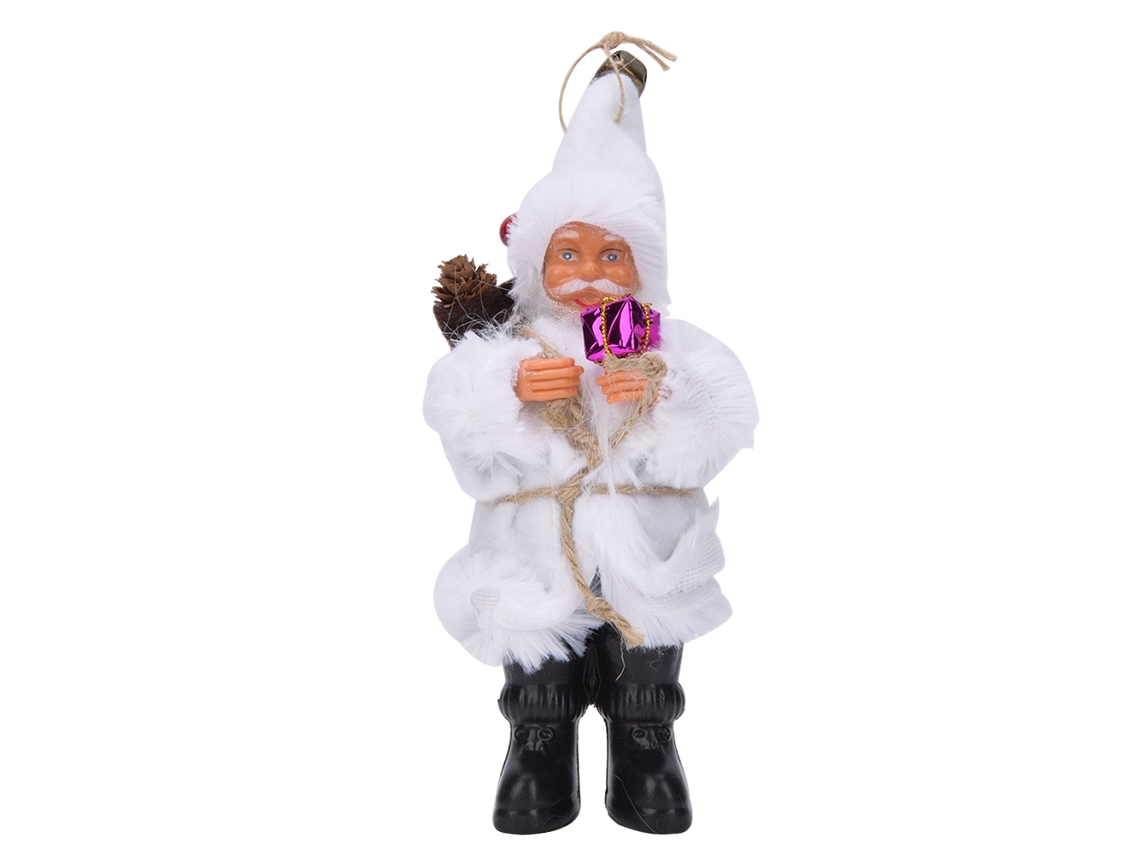 Boneca Decorativa Natalina Branca Cute Brinquedo Presente Para Crianças 3+ Anos