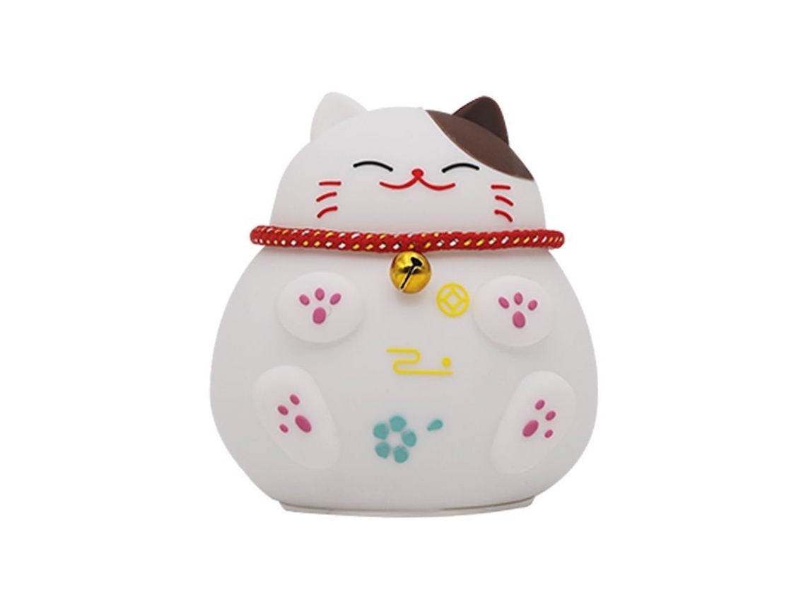Luz Noturna Para Crianças Gatito Lucky Silicone Usb Recarregável Toc-touch 3 Cores