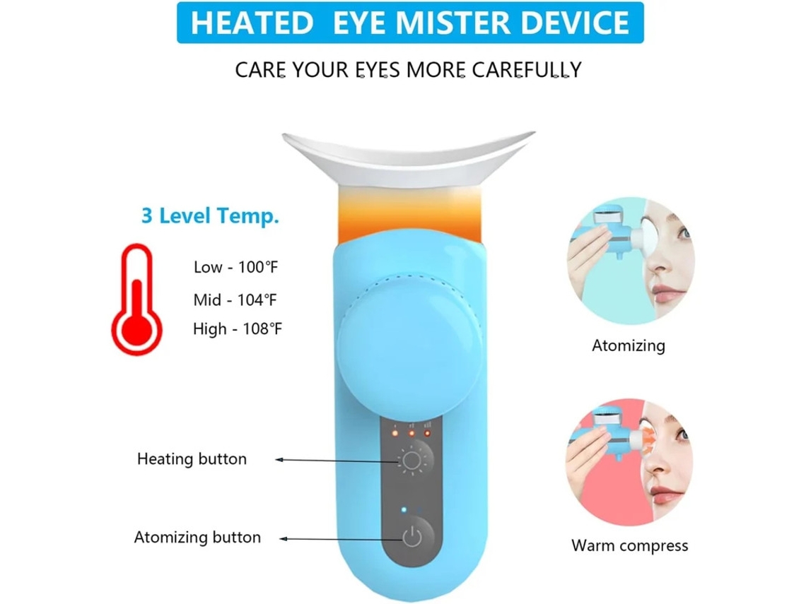 Pulverizador Nano Eye Mist Aquecido Portátil Eye Mister Com Compressa Quente Calor Úmido Para Alívio De Olhos Secos E Chiqueiro Ferramenta Bestvite