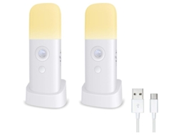 Linjou Luz Noturna Para Crianças, Lâmpada Com Sensor De Movimento, Brilho Ajustável, Portátil E Recarregável, 2-pack 2 Peças