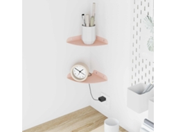 Vidaxl Prateleira Flutuante Com Prateleira 2 Pcs Rosa 15 X 15 X 2 Cm