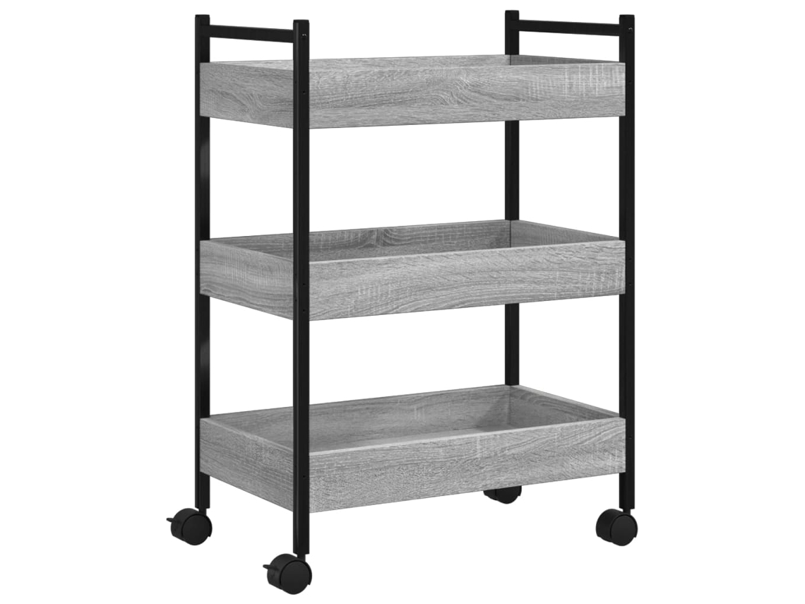 Kitchen Trolley, Kitchen Trolleys Vidaxl Cinzeto Madeira Processada (n/a)