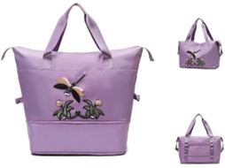 Mala De Viagem Dobrável, Portátil, De Grande Capacidade, Em Tecido Oxford Impermeável, Leve, Ideal Para Compras, Academia E Esportes (roxo Escuro).