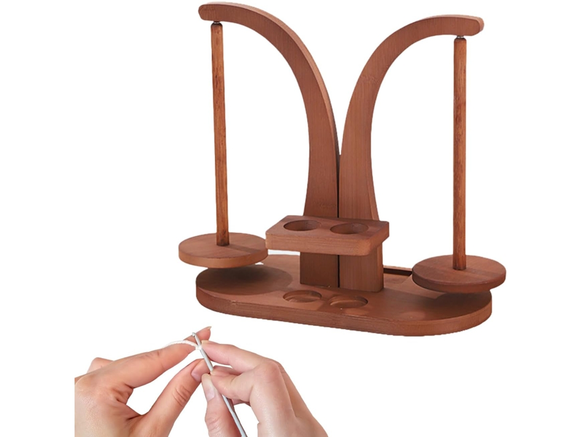 Bobina De Lã Enrolador De Lã De Madeira Rolo De Fiar Duplo Para Crochê, Artesanato E Projetos Di Gokoco